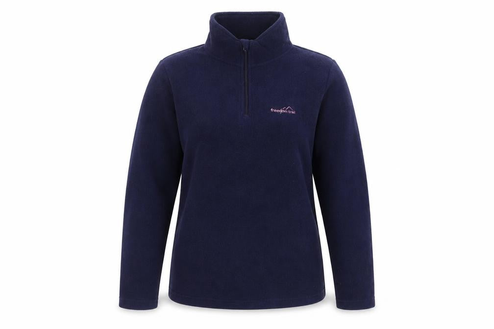 Freedom Trail Women's Blue Size 10 Fleece 1/4 Zip Pullover Top