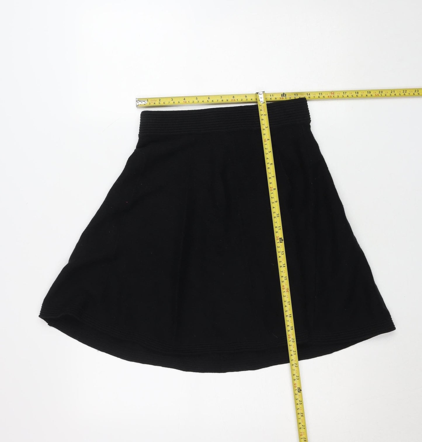 Cynthia Rowley Womens Black A-Line Knit Short Skirt Size S