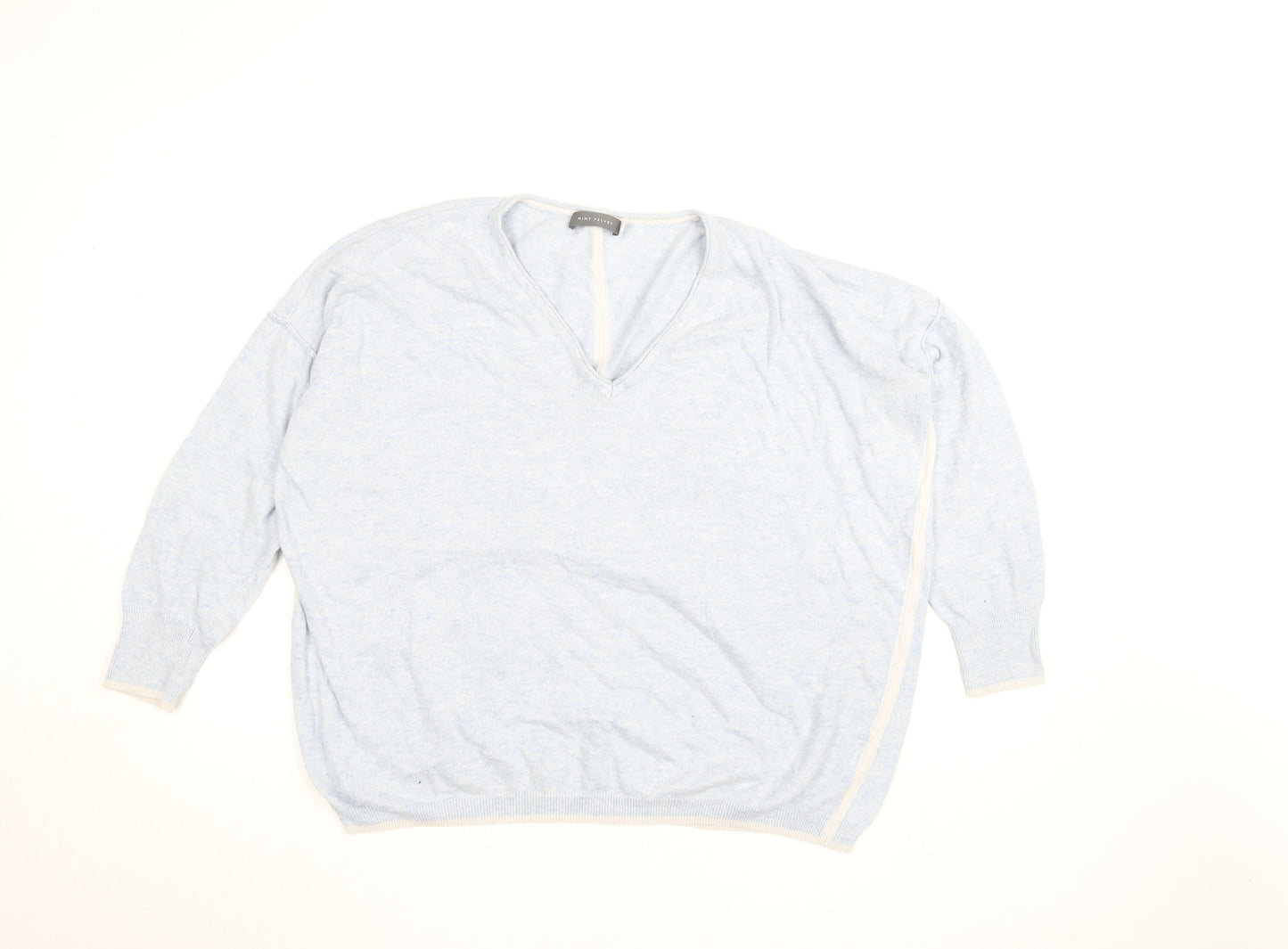 Mint Velvet Womens Blue V-Neck Knit Jumper XL