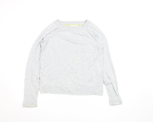 White Stuff Women's Grey Cotton Modal Crew Neck Jumper Size 8
