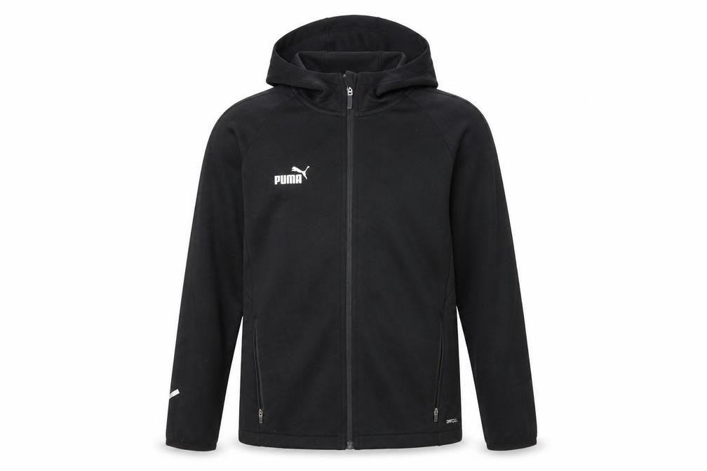 Puma Boys Black 11-12 Years Track Jacket Hooded Full Zip Activewear