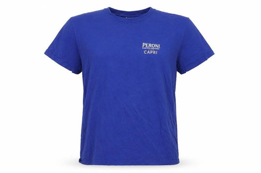 Peroni Womens Blue L Basic Cotton Short Sleeve T-Shirt