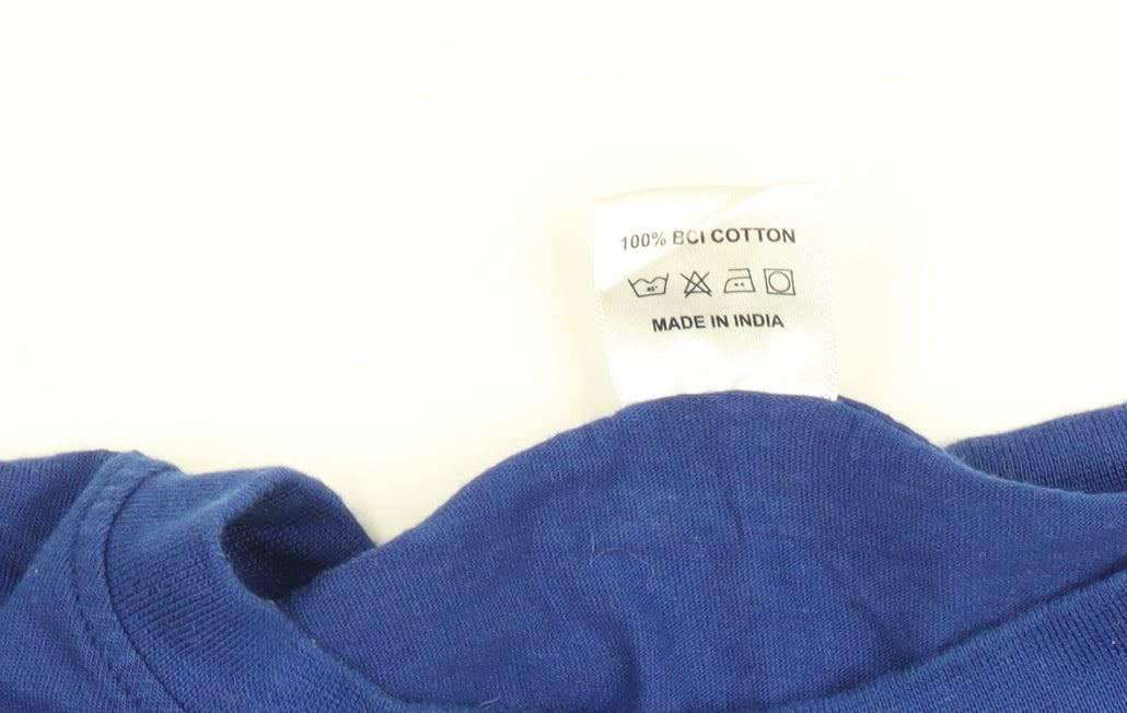 Peroni Blue Unisex Adults L Basic Cotton Short Sleeve T-Shirt