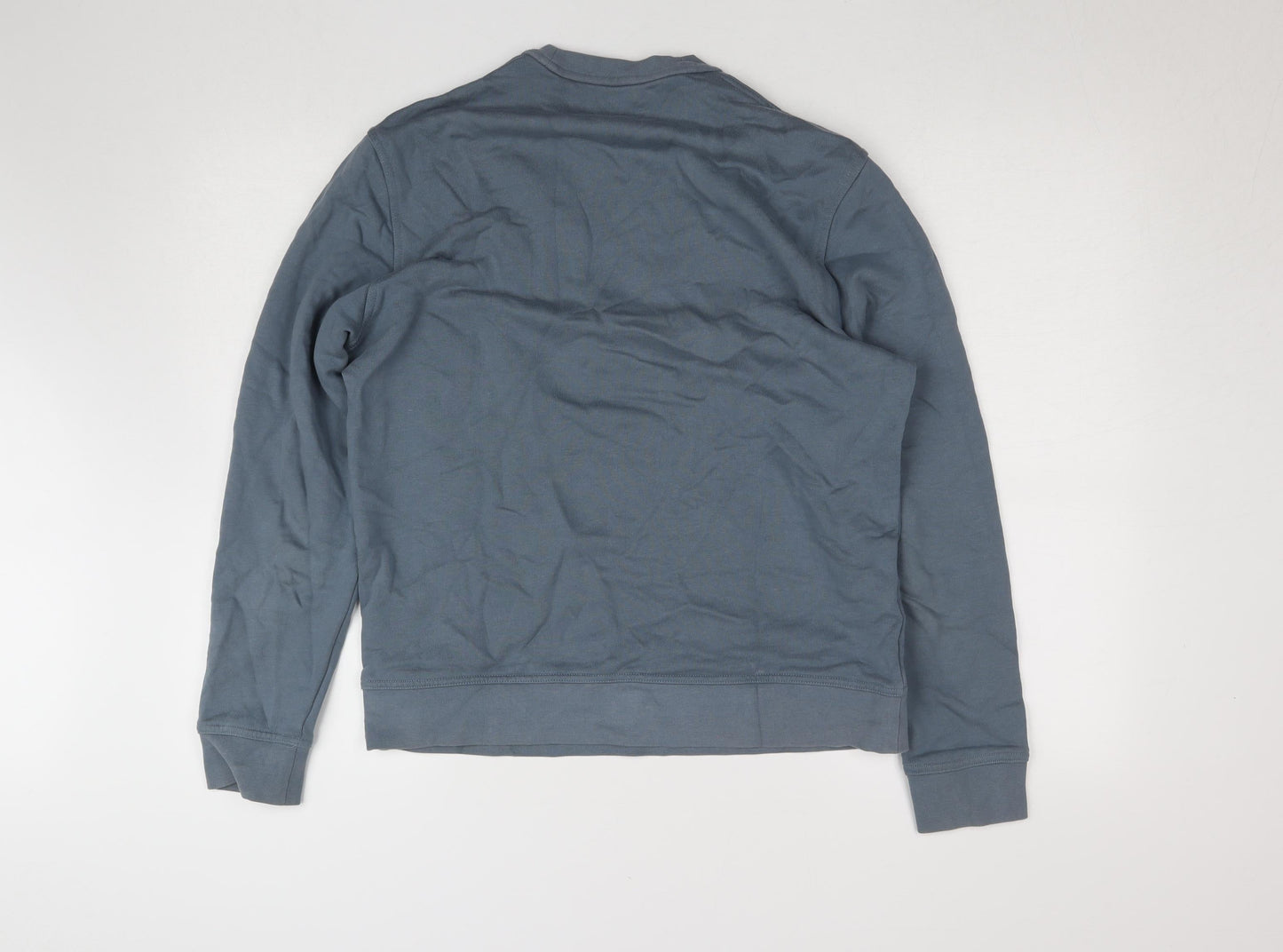 COS Women Blue Cotton Crew Neck Pullover Sweatshirt M