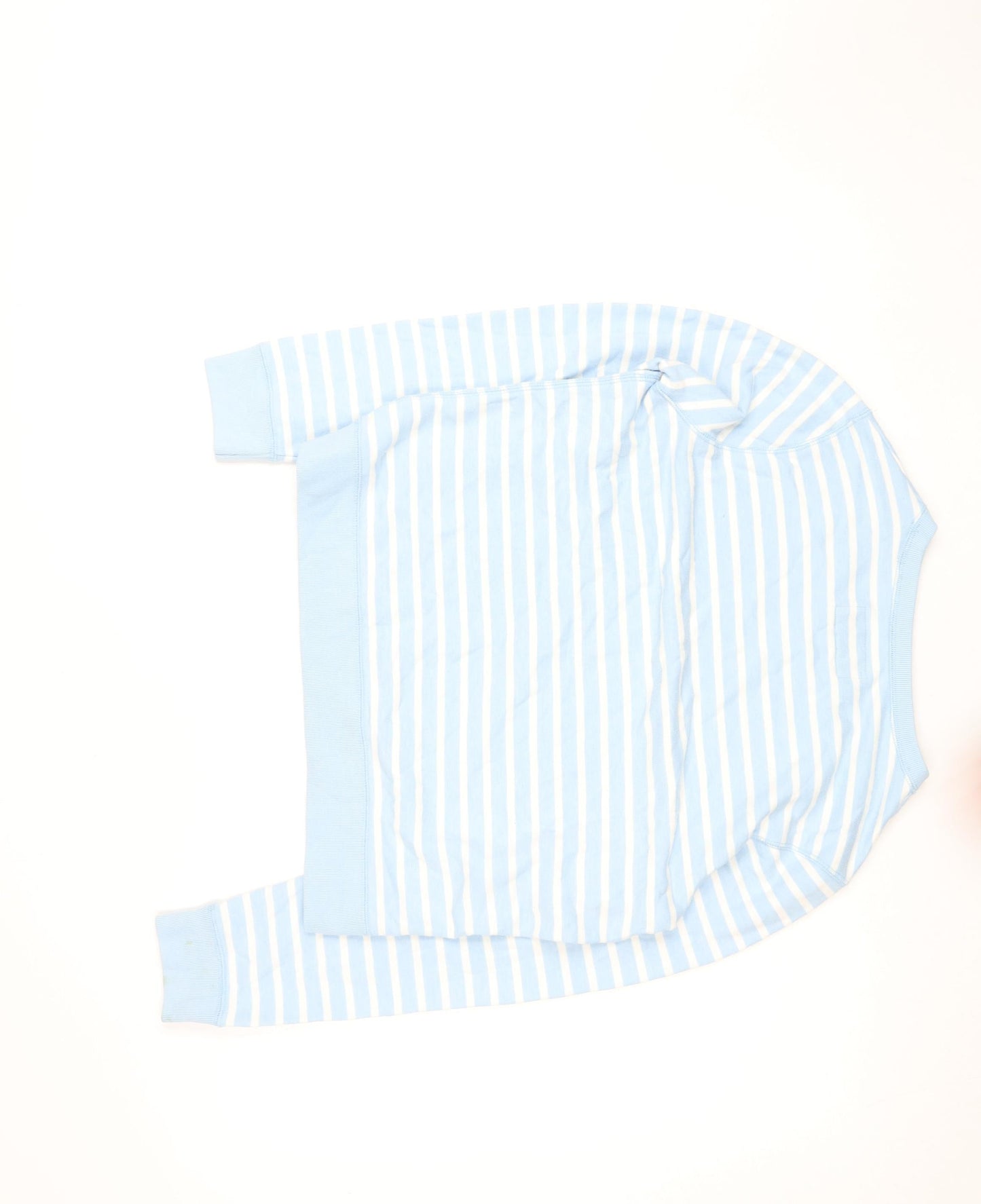 Jack Wills Women Blue Striped Cotton Crew Neck Pullover Sweatshirt Size M