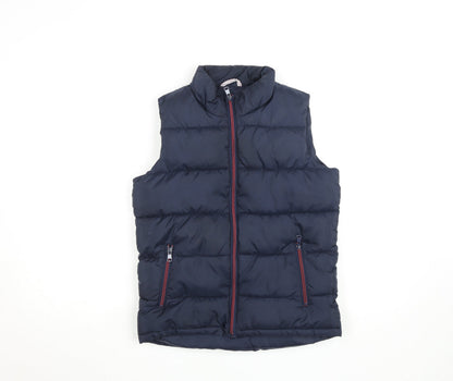 Additional front view of US Athletic boys’ blue 11 years padded zip bodywarmer waistcoat