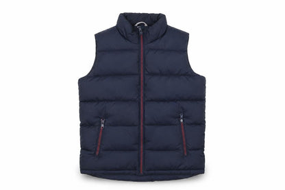 Front view of US Athletic boys’ blue 11 years padded zip bodywarmer waistcoat