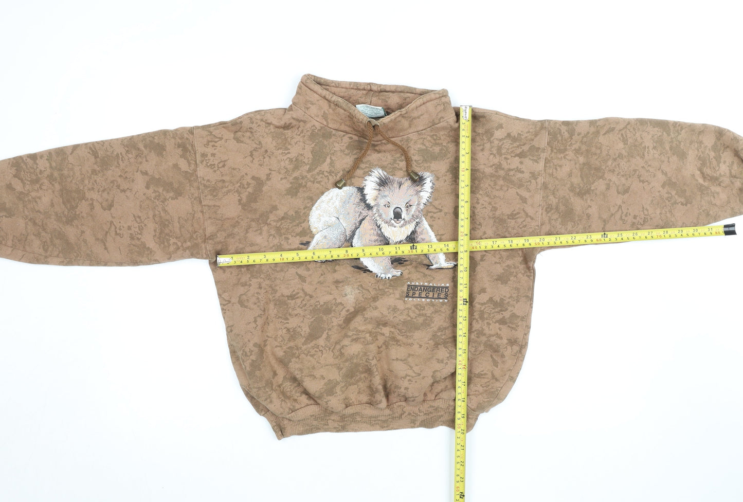 Aussie Themes Girls Brown Koala Print Pullover Hoodie Size 14