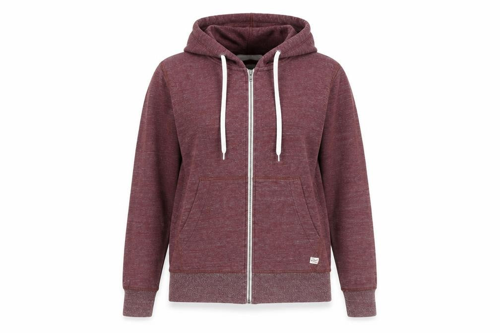 Jack & Jones Womens Burgundy Full Zip Hoodie Size S Cotton Blend