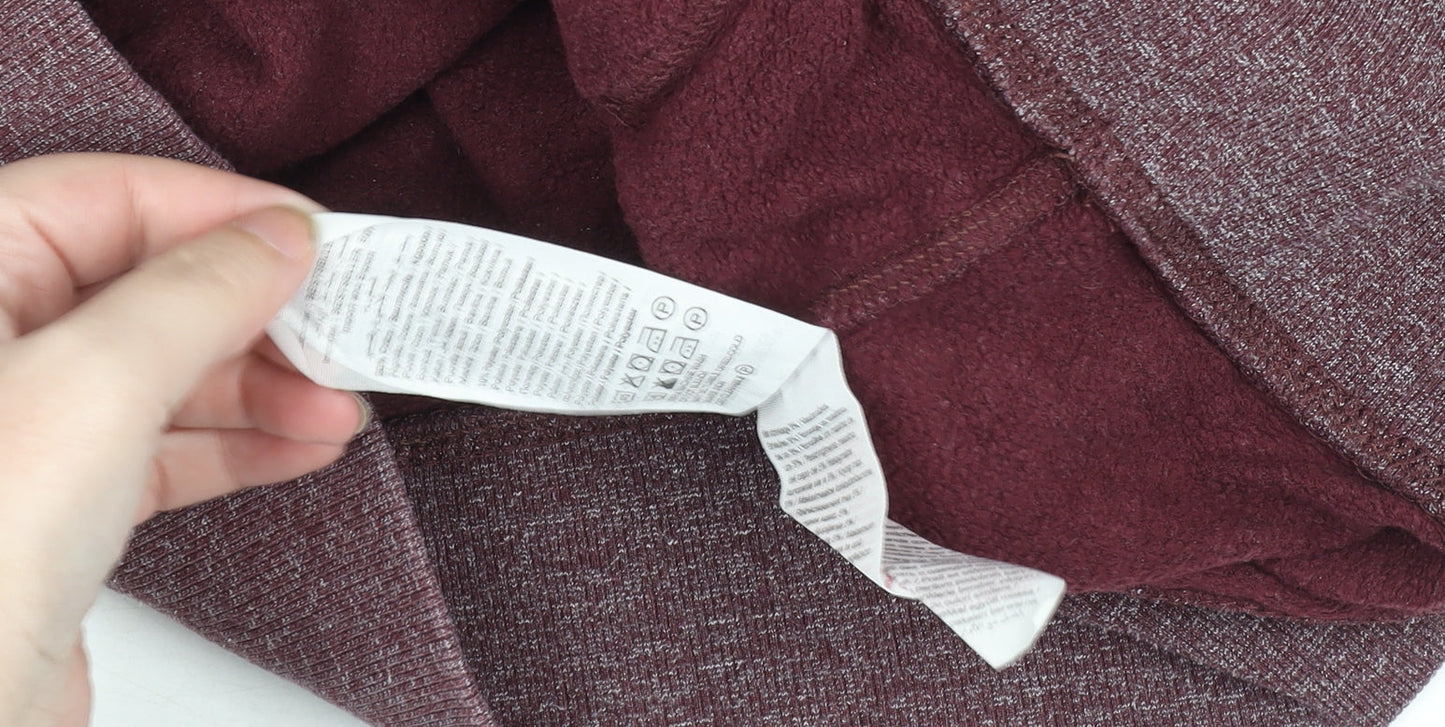 Jack & Jones Womens Burgundy Full Zip Hoodie Size S Cotton Blend