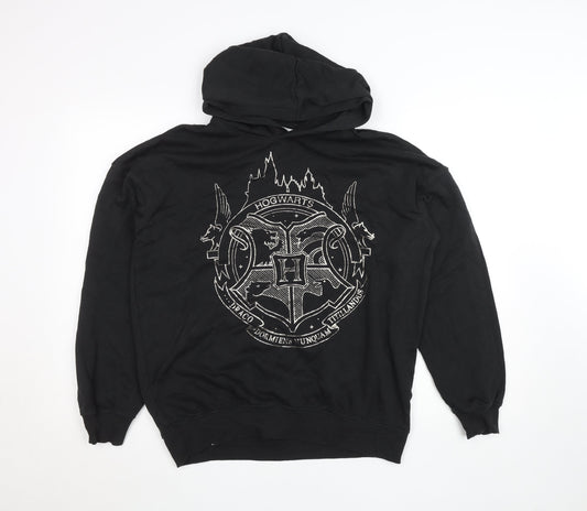 H&M Boys Black Harry Potter Hogwarts Pullover Hoodie 14 Years