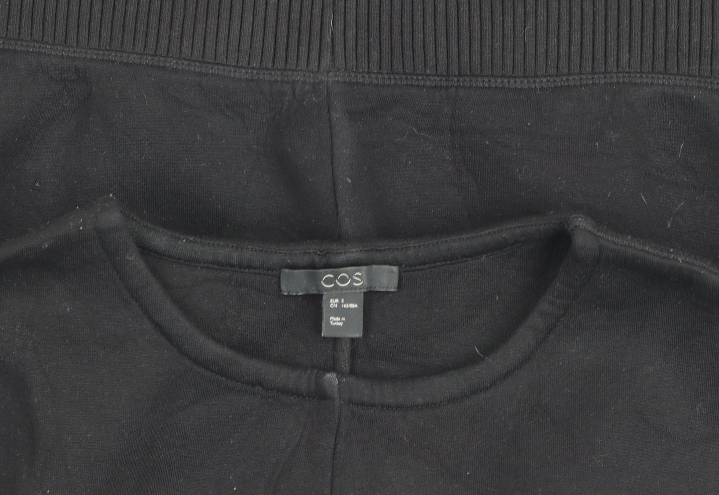 COS Women Black Relaxed Fit Dolman Sleeve Viscose Top Size S