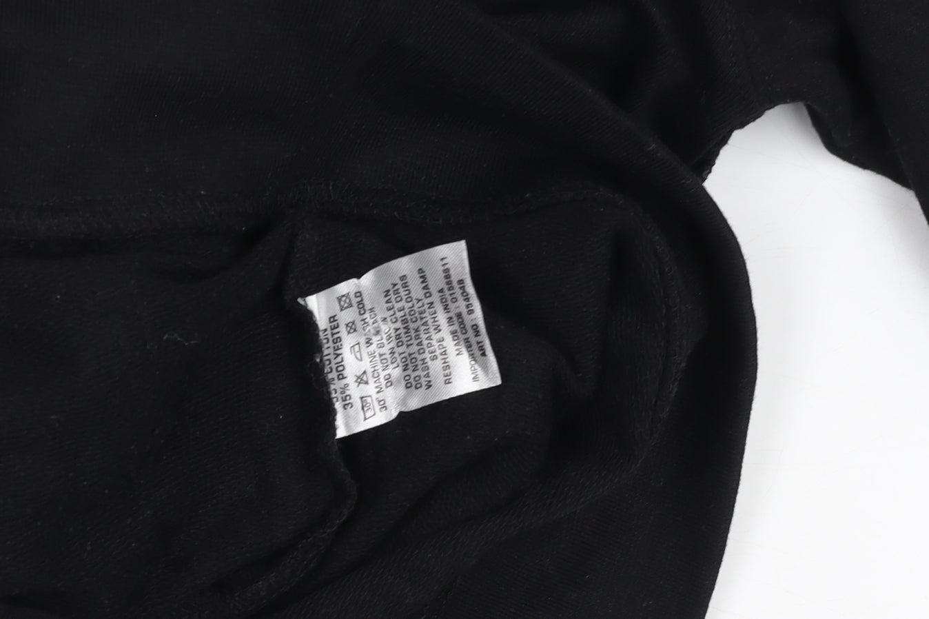 REALman Black XS Recycled Fabric Pullover Hoodie Womens Relaxed Fit