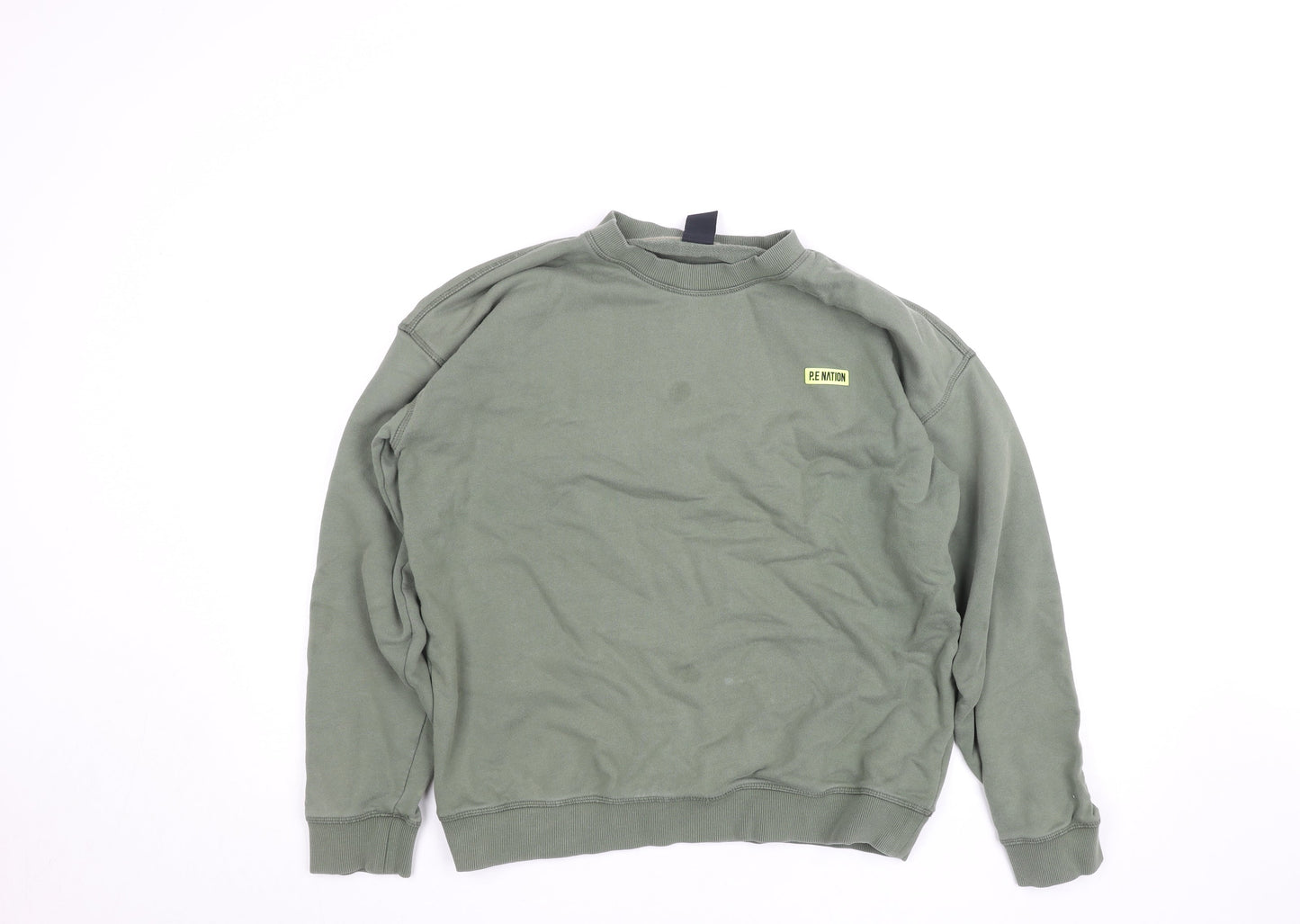P.E Nation Womens Green Crew Neck Pullover Sweatshirt Size M Cotton