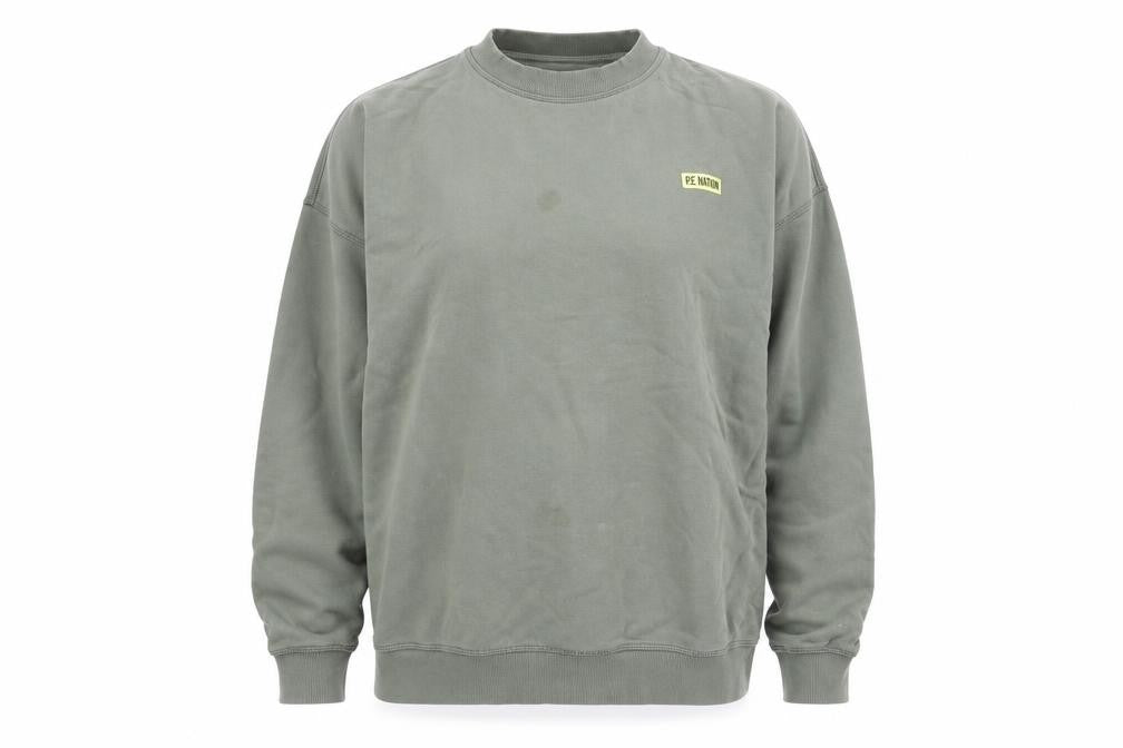 P.E Nation Womens Green Crew Neck Pullover Sweatshirt Size M Cotton