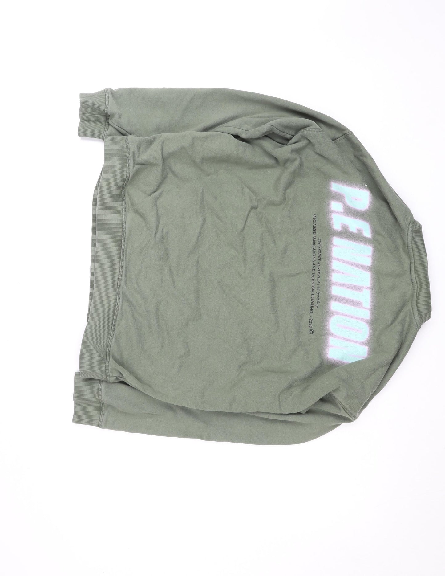 P.E Nation Womens Green Crew Neck Pullover Sweatshirt Size M Cotton