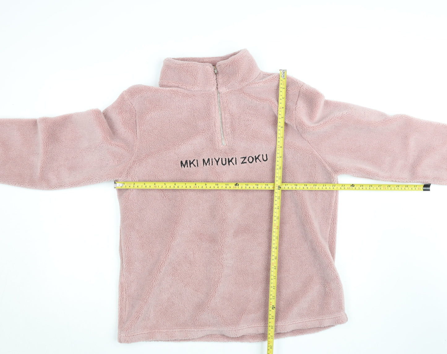 MKI Miyuki Zoku Pink Fleece 1/2 Zip Sweatshirt Women L