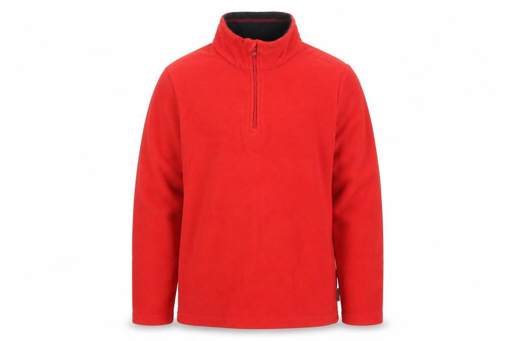 Quechua Boys Red Fleece Basic Jacket 12 Years 1/4 Zip Hiking Top