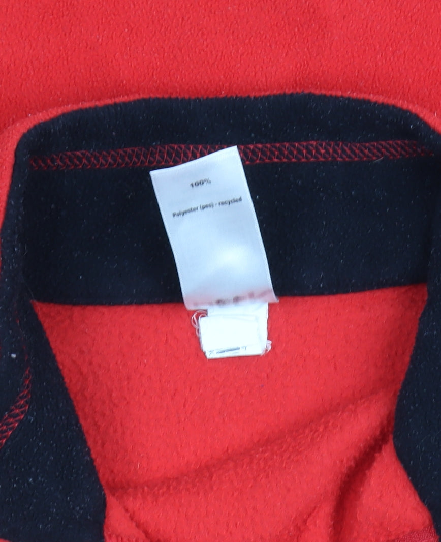 Quechua Boys Red Fleece Basic Jacket 12 Years 1/4 Zip Hiking Top