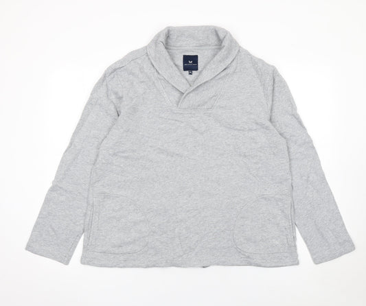 Crew Clothing Company Women Grey Size 14 Cotton Pullover Sweatshirt