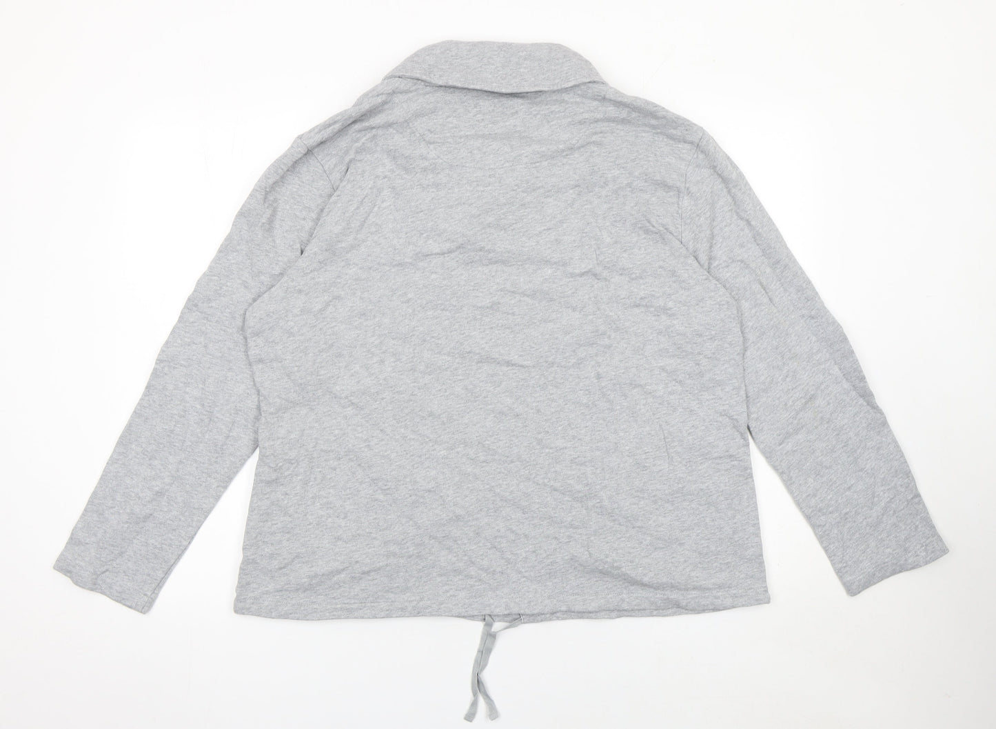 Crew Clothing Company Women Grey Size 14 Cotton Pullover Sweatshirt