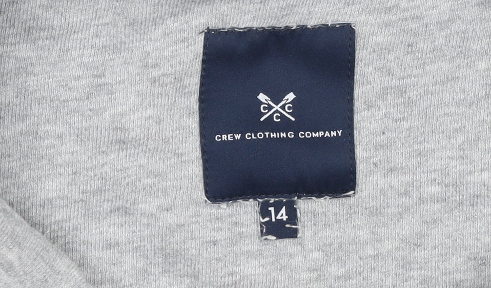 Crew Clothing Company Women Grey Size 14 Cotton Pullover Sweatshirt