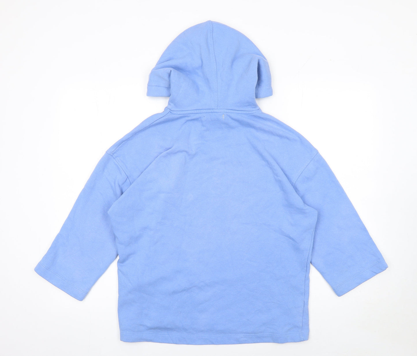 ONLY Women's Blue Pullover Hoodie 3/4 Sleeve Size 8 Cotton Blend