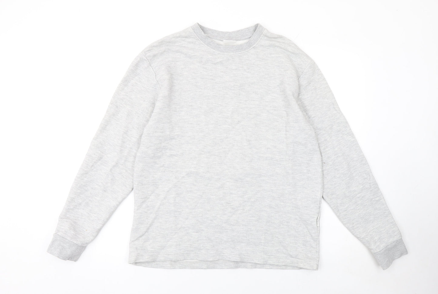 Selected Homme Mens Grey L Crew Neck Cotton Blend Sweatshirt