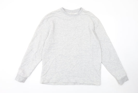 Selected Homme Mens Grey L Crew Neck Cotton Blend Sweatshirt