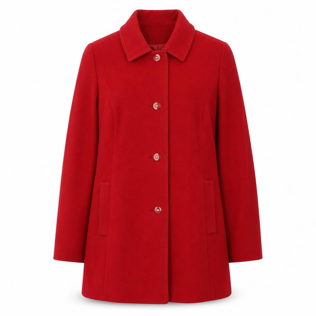 Eastex Women's Red Wool Cashmere Blend Mid-Length Coat Size 16