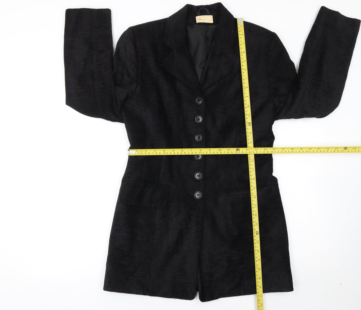 BHS Women’s Black Size 12 Longline Single-Breasted Blazer