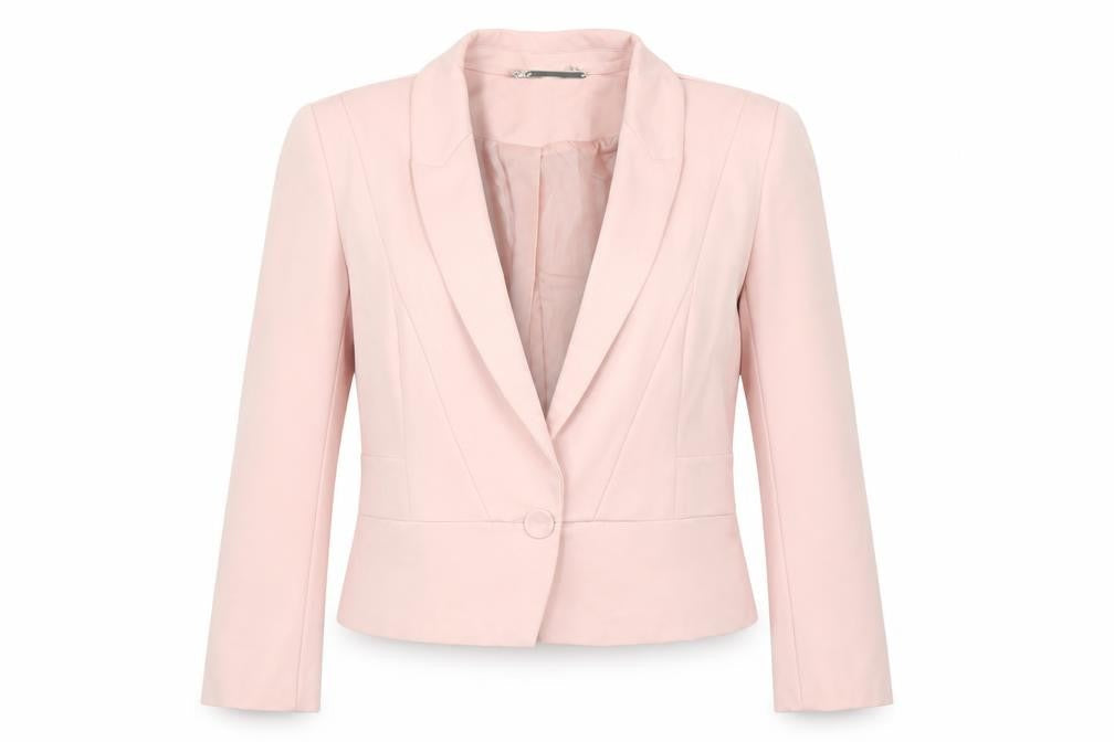 Rowen Avenue Women Pink Size 12 Single Button Tailored Blazer