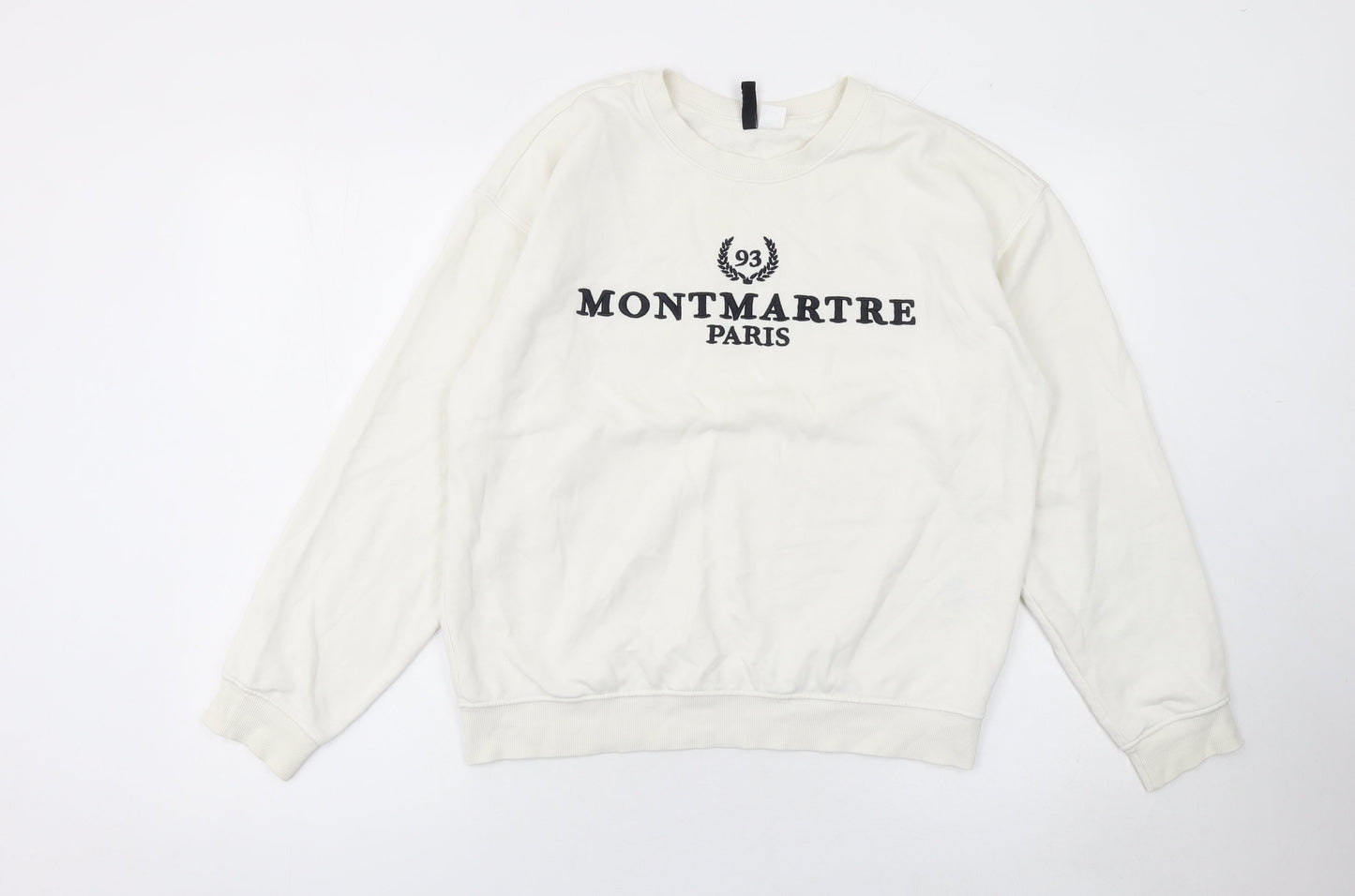H&M Divided Women White Montmartre Paris Pullover Sweatshirt S