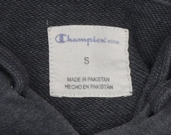 Champion Men’s Grey Pullover Hoodie S Regular Fit Logo Sweatshirt