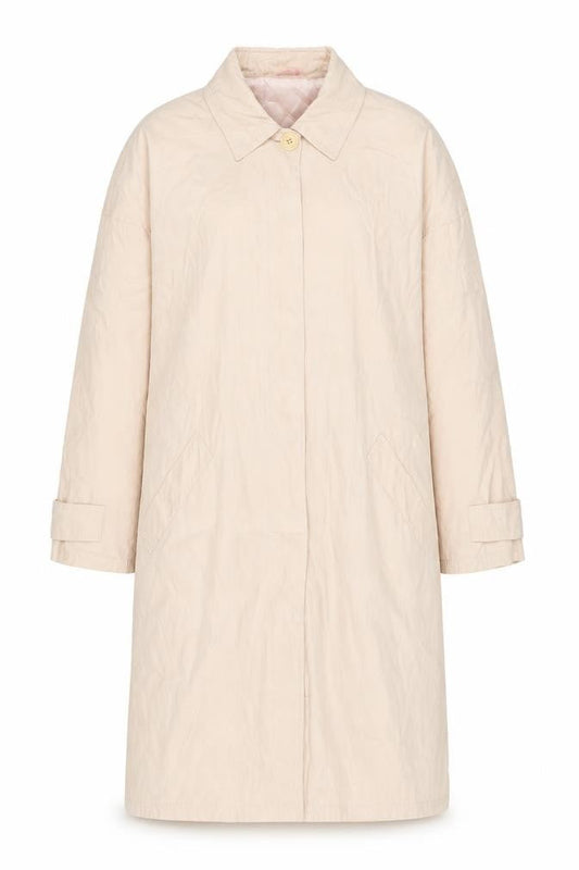 iBlues Women Beige Long Trench Coat Size 10 Viscose Blend Classic Style