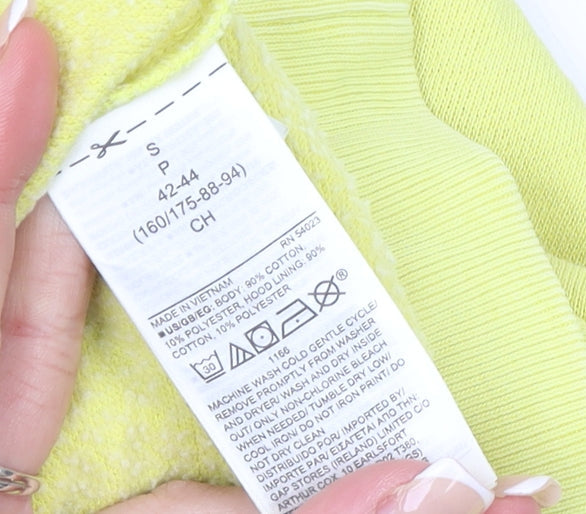 GAP Women Yellow Pullover Hoodie Small Cotton Blend Sweatshirt