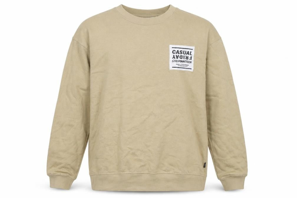 Casual Friday Men's Beige XL Pullover Sweatshirt Crew Neck