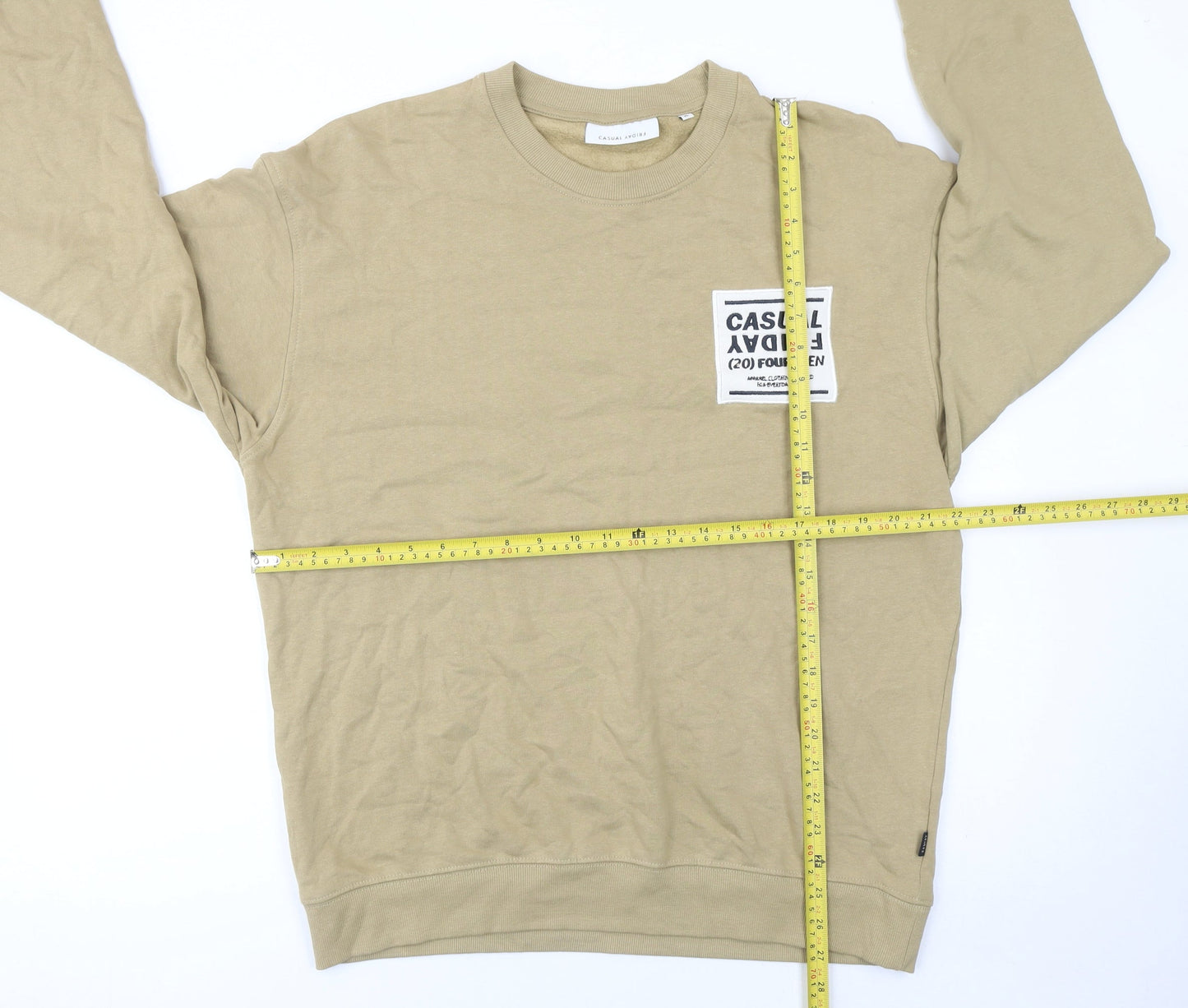 Casual Friday Men's Beige XL Pullover Sweatshirt Crew Neck
