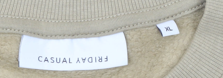 Casual Friday Men's Beige XL Pullover Sweatshirt Crew Neck