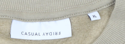 Casual Friday Men's Beige XL Pullover Sweatshirt Crew Neck