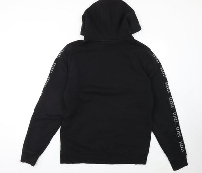 Status Men's Black Pullover Hoodie Size L Graphic Logo Hooded Sweatshirt