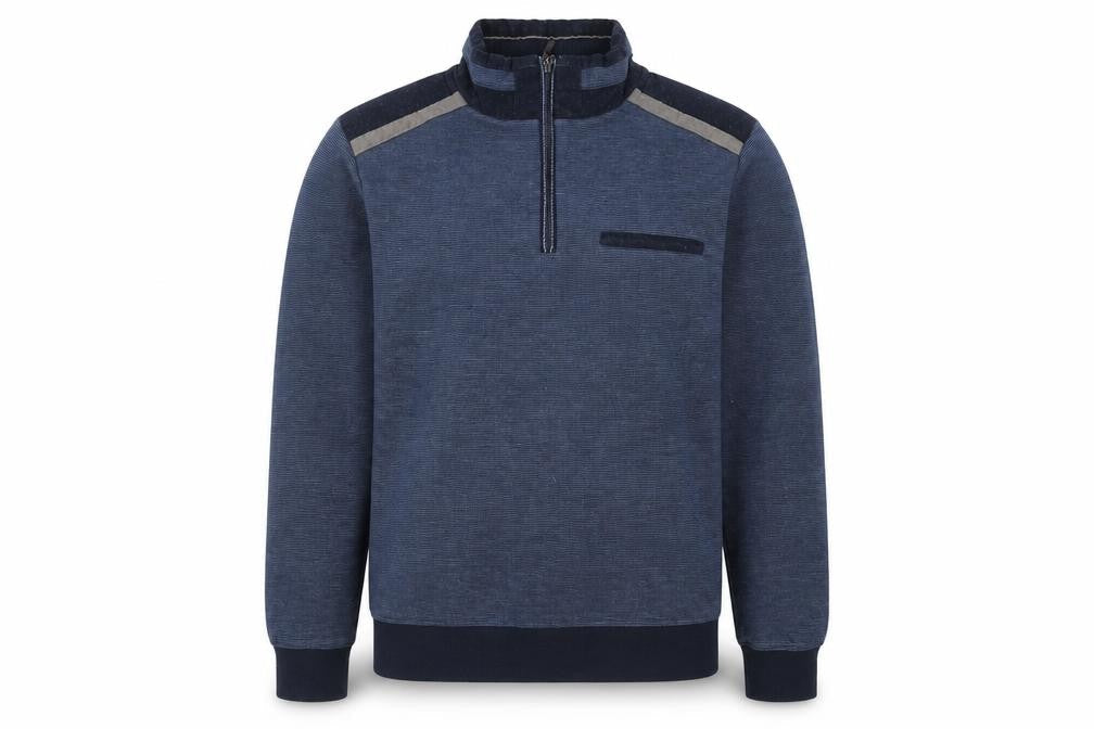 Montechiaro Men's Blue Small 1/4 Zip Pullover Sweatshirt