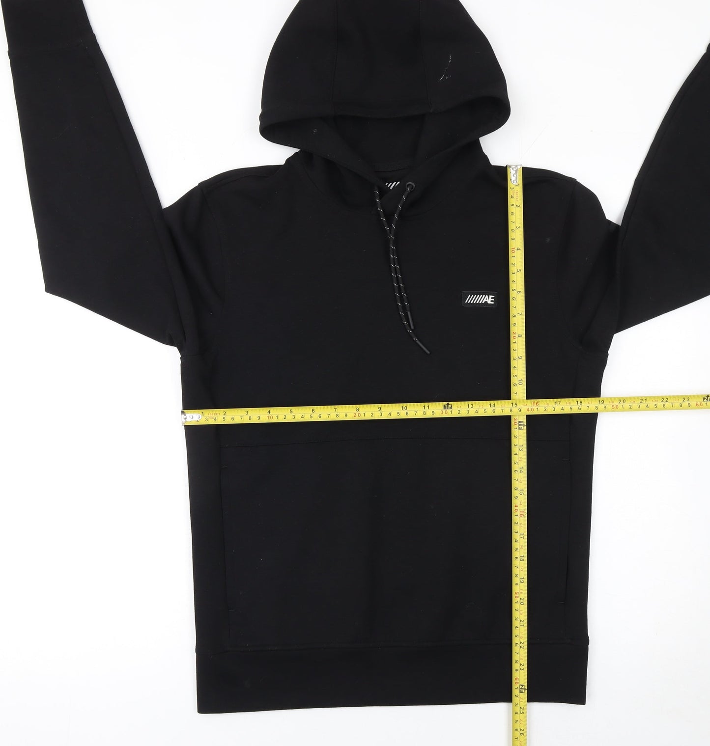 American Eagle Mens Black XS Pullover Hoodie with Logo Graphic
