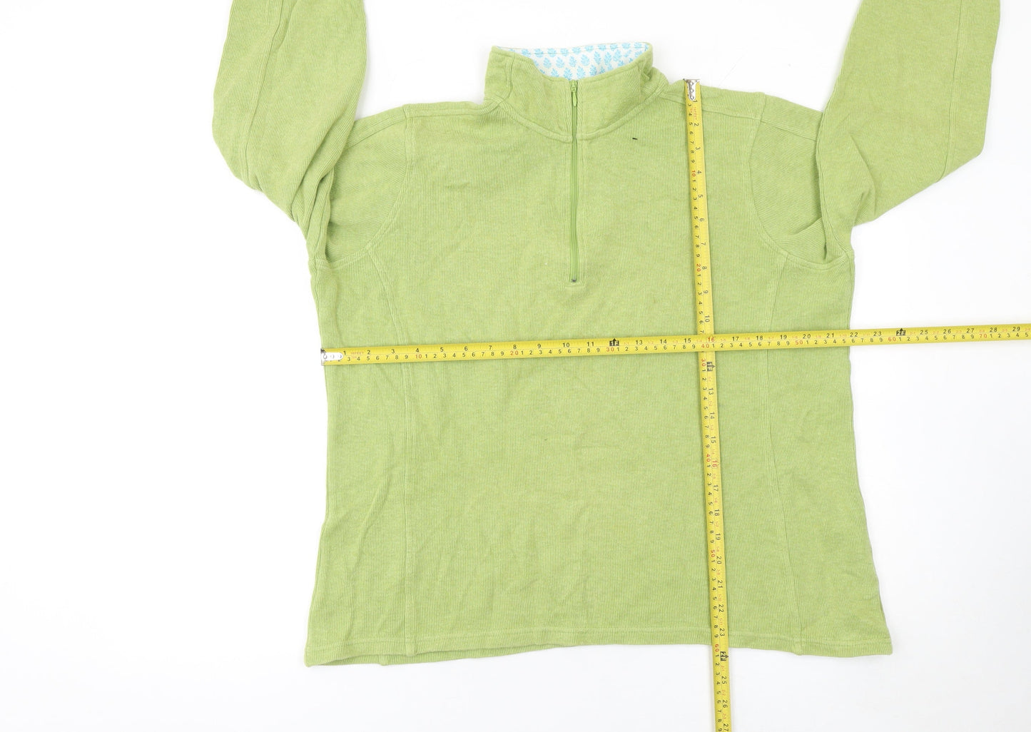 Orvis Women's Green Cotton 1/2 Zip Mock Neck Jumper Size L