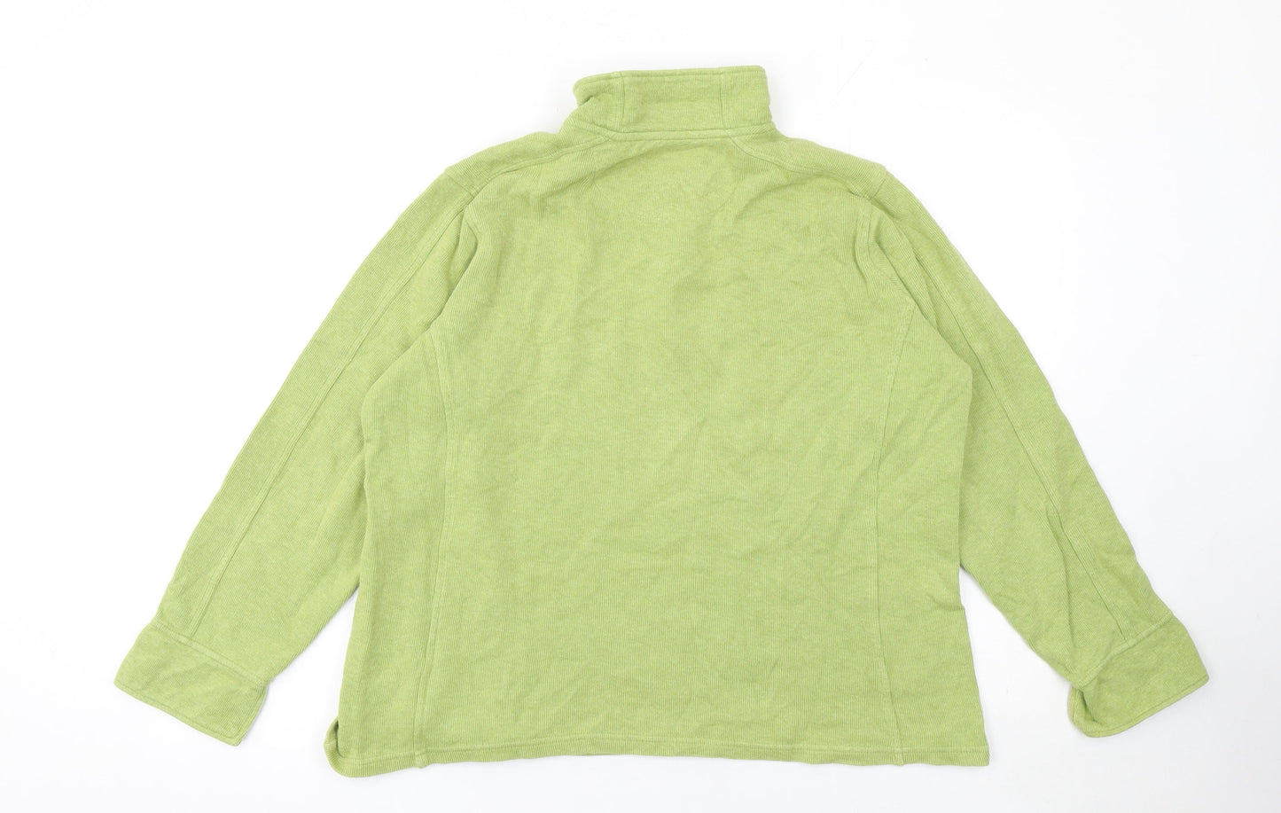Orvis Women's Green Cotton 1/2 Zip Mock Neck Jumper Size L