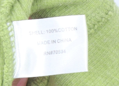 Orvis Women's Green Cotton 1/2 Zip Mock Neck Jumper Size L