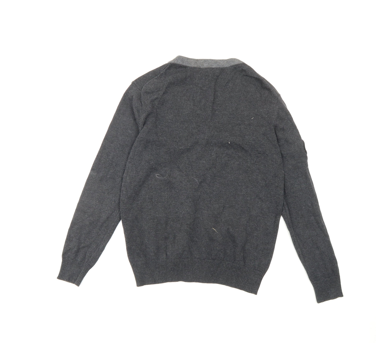 Rebel Boys Dark Grey Cotton Cardigan 152cm Button-Up V-Neck Jumper