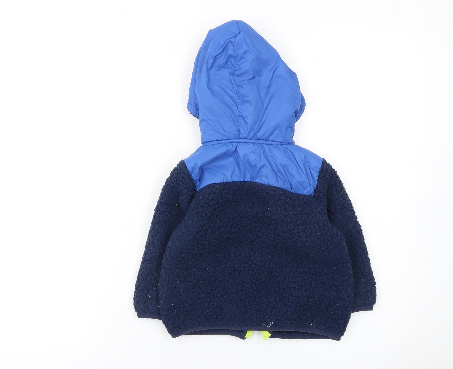 Eddie Bauer Boys Blue Hooded Fleece Puffer Jacket 2 Years Warm Lined Zip Up