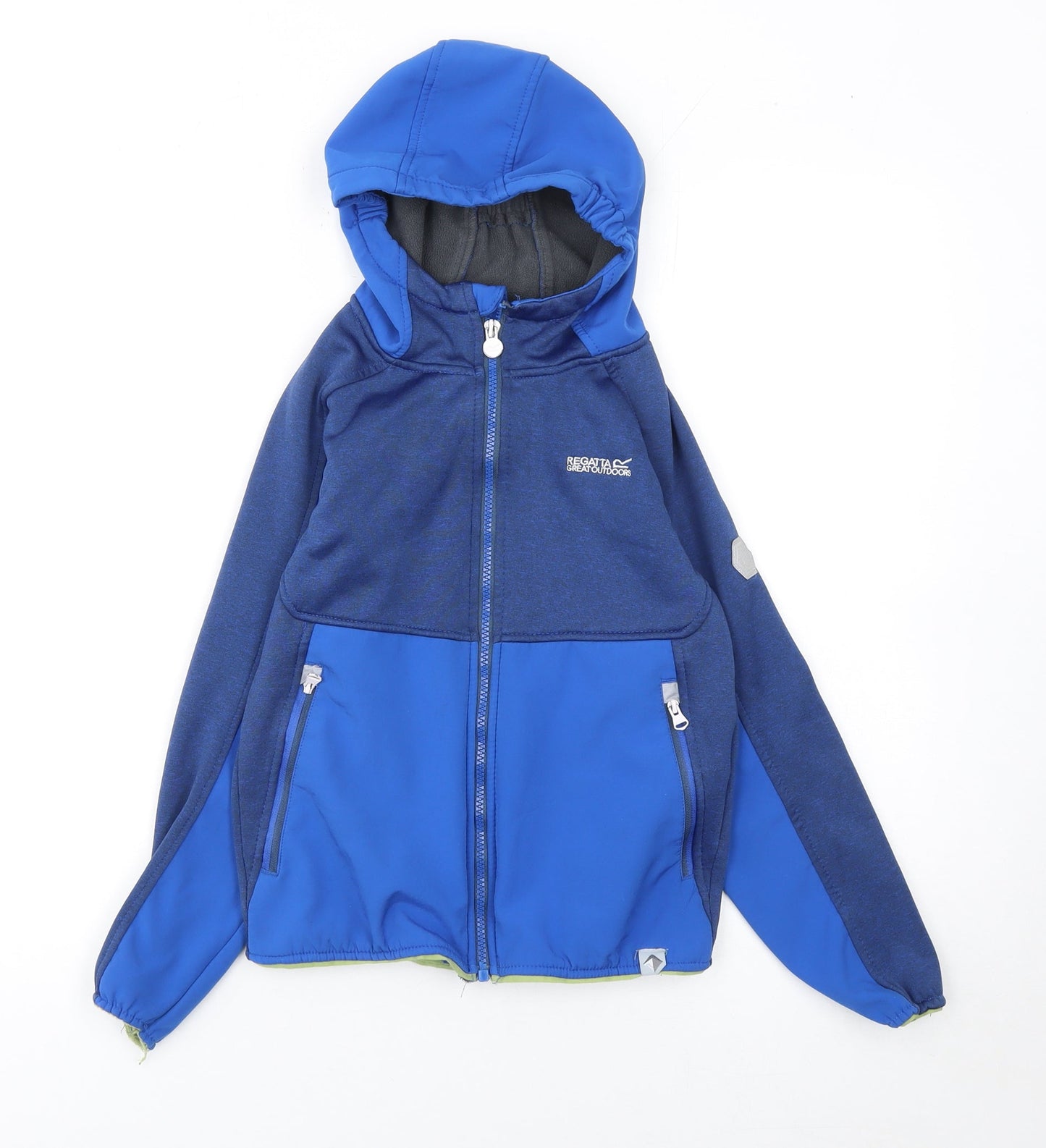 Regatta Boys Blue Softshell Hooded Full Zip Outdoor Jacket 9-10 Years