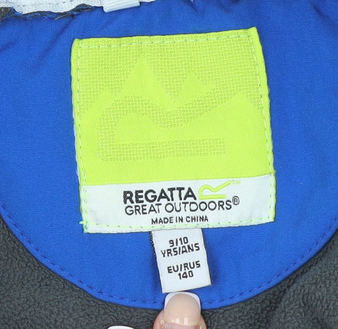 Regatta Boys Blue Softshell Hooded Full Zip Outdoor Jacket 9-10 Years